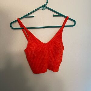 Silence + Noise Bright Orange Knit Top